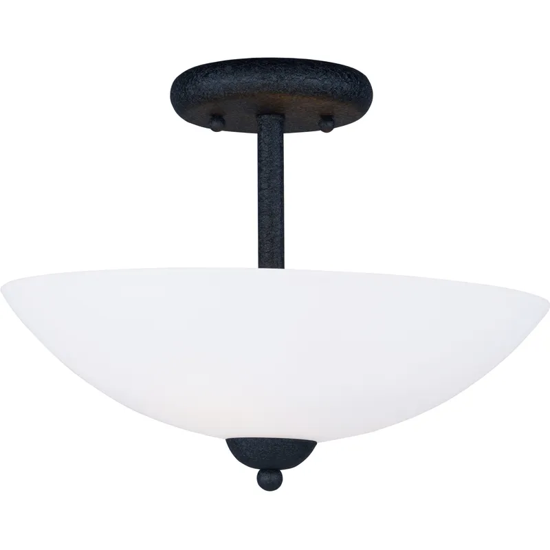 Taylor 2 Light 13 inch Textured Black Semi-Flush Mount Ceiling Light