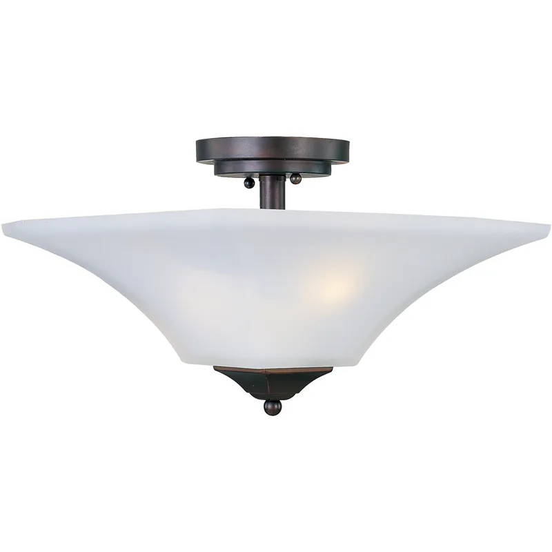 Aurora 2 Light 13 inch Oil Rubbed Bronze Semi-Flush Mount Ceiling Light