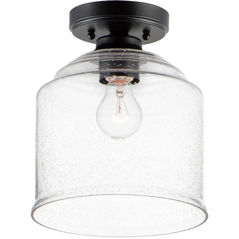 Acadia 1 Light 8.75 inch Black Semi-Flush Mount Ceiling Light