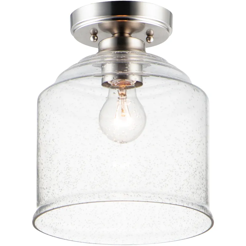 Acadia 1 Light 8.75 inch Satin Nickel Semi-Flush Mount Ceiling Light