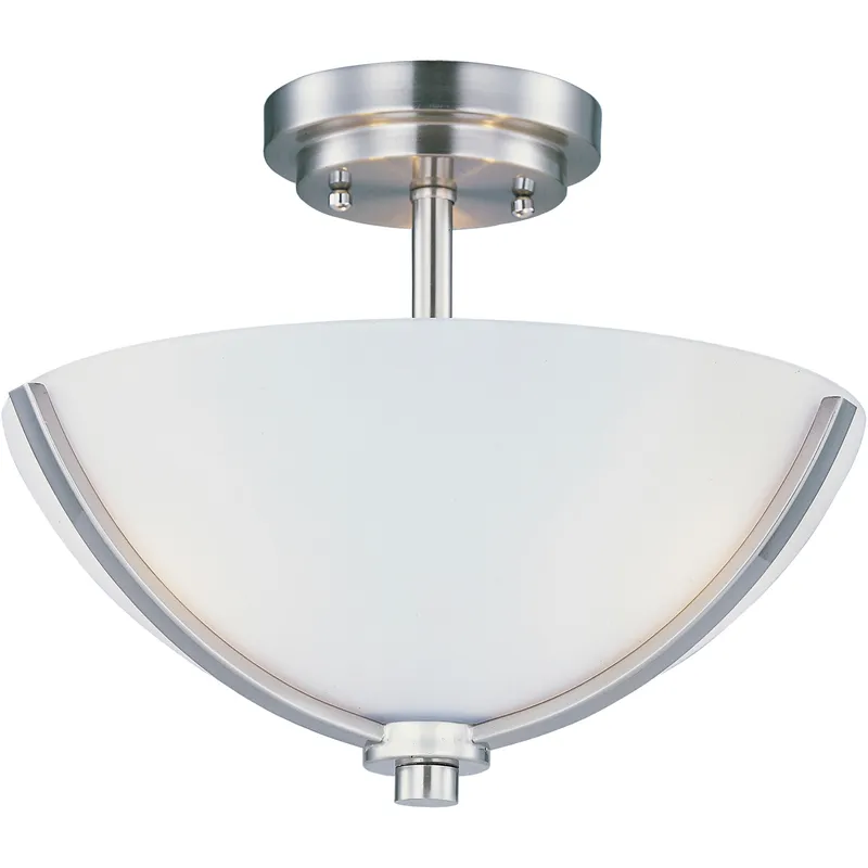 Deven 3 Light 14 inch Satin Nickel Semi-Flush Mount Ceiling Light