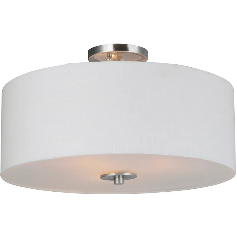Bongo 3 Light 18 inch Satin Nickel Semi-Flush Mount Ceiling Light