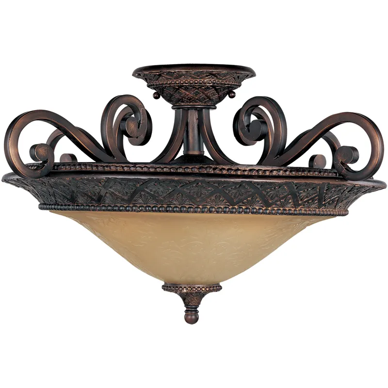 Symphony 3 Light 22.5 inch Oil Rubbed Bronze Semi-Flush Mount Ceiling Light