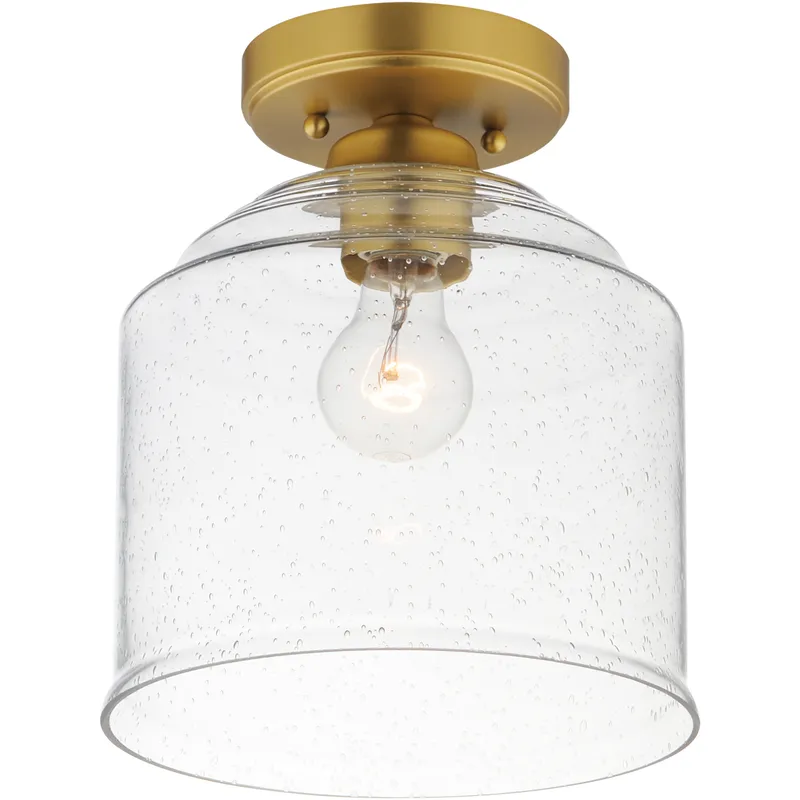 Acadia 1 Light 8.75 inch Natural Aged Brass Semi-Flush Mount Ceiling Light
