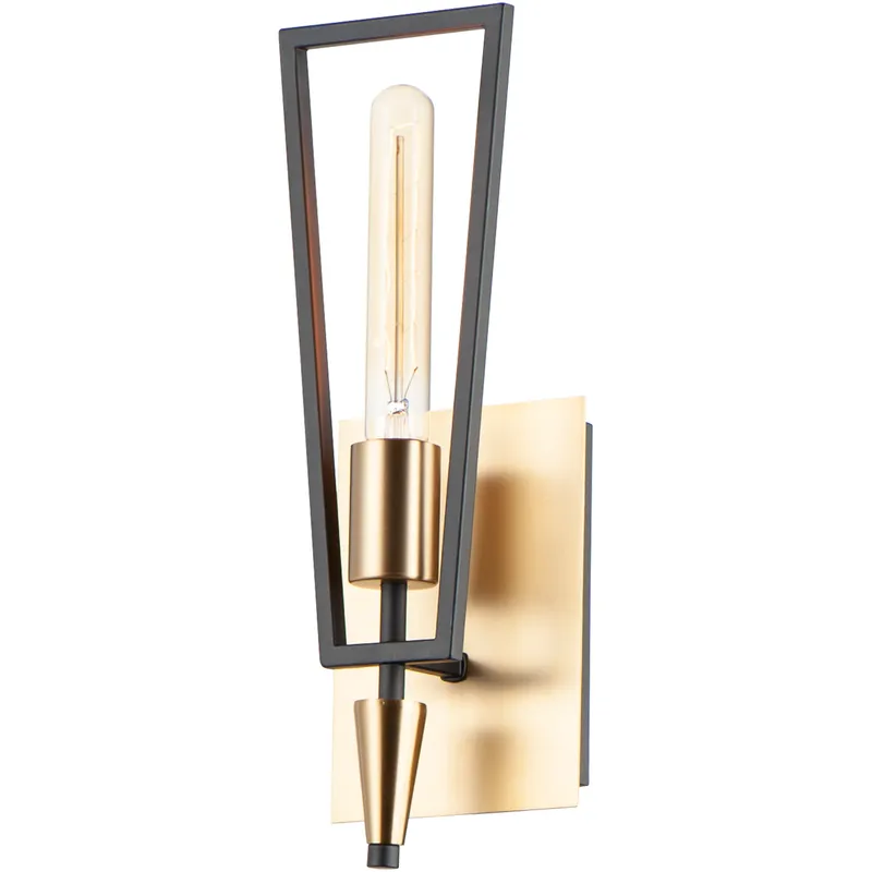 Wings 1 Light 5 inch Black and Satin Brass ADA Wall Sconce Wall Light