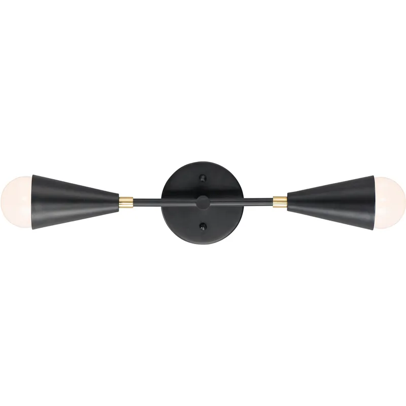 Lovell LED 5 inch Black and Satin Brass ADA Wall Sconce Wall Light in Incandescent