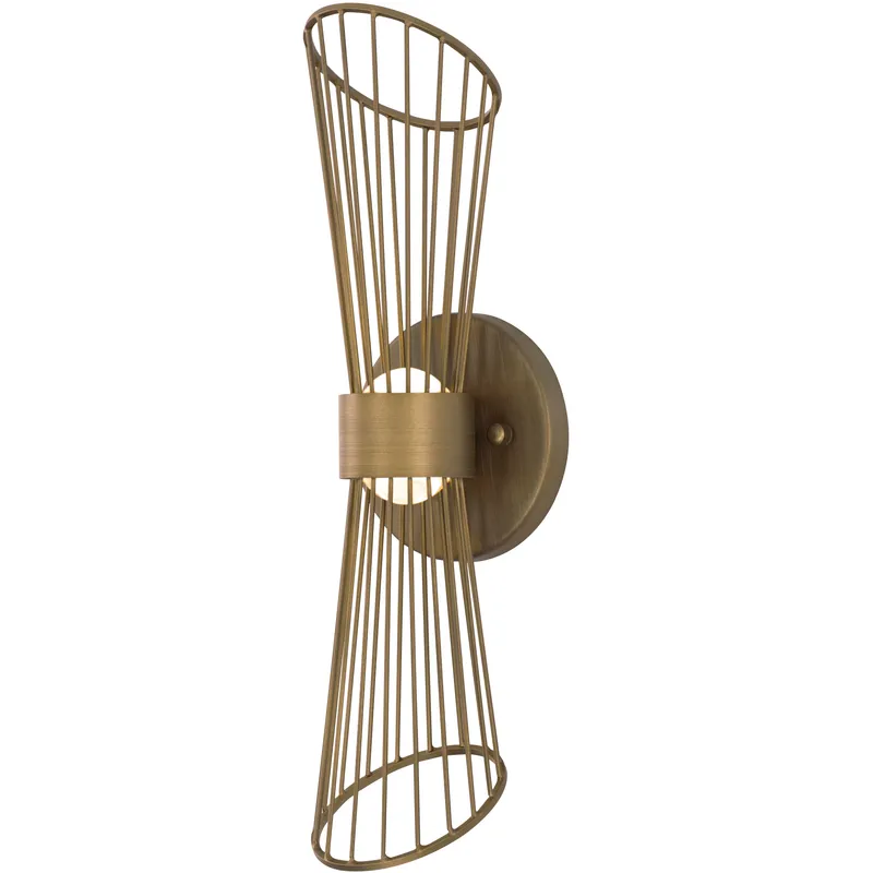 Zeta LED 4.75 inch Natural Aged Brass Wall Sconce Wall Light