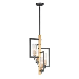 Maxim Lighting Flambeau 4-Light Chandelier - 120V - Black / Antique Brass