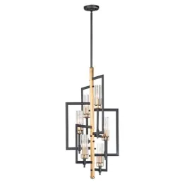 Maxim Lighting Flambeau 6-Light Chandelier - 120V - Black / Antique Brass