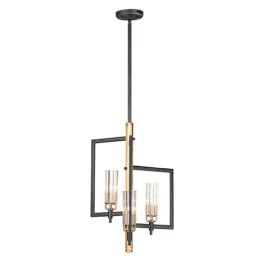 Maxim Lighting Flambeau 3-Light Chandelier - 120V - Black / Antique Brass