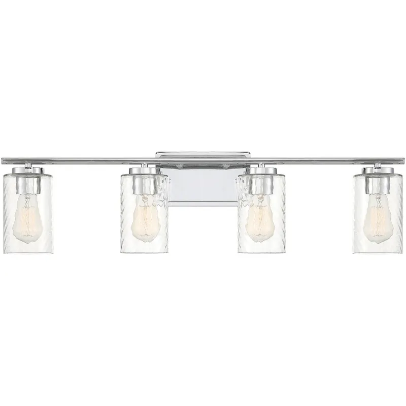 Transitional 4 Light 32 inch Chrome Bathroom Vanity Light Wall Light
