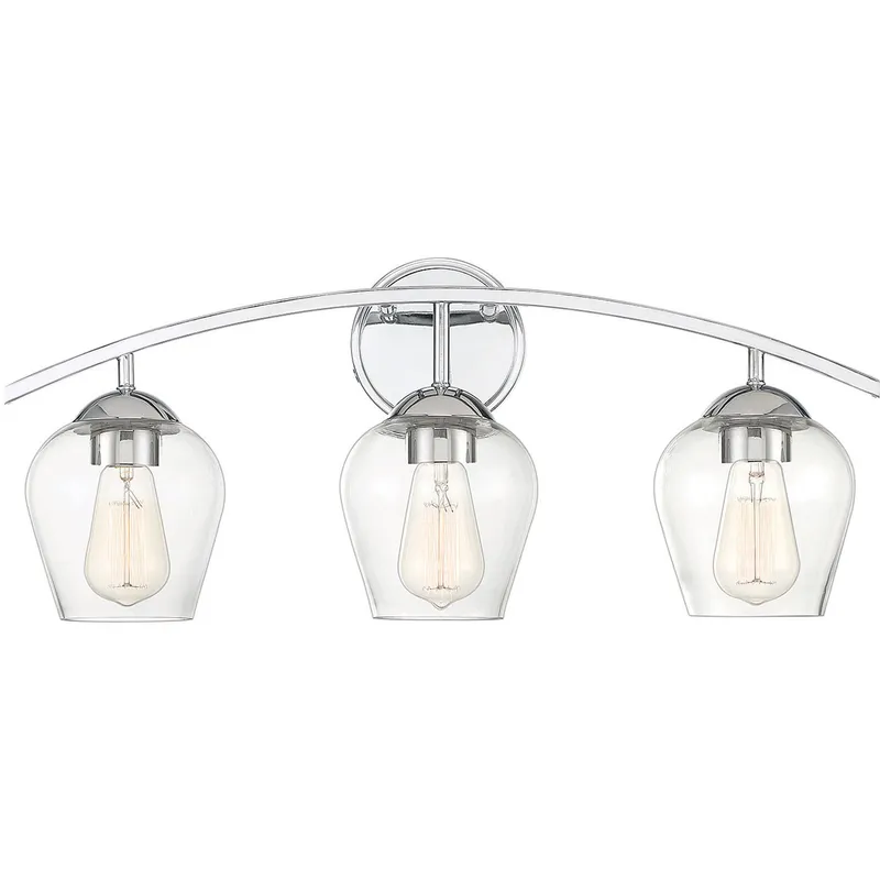 Transitional 3 Light 24 inch Chrome Bathroom Vanity Light Wall Light