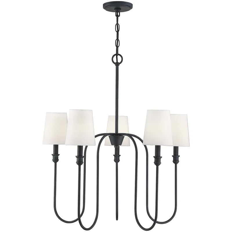 Traditional 5 Light 27.25 inch Aged Iron Chandelier Ceiling Light