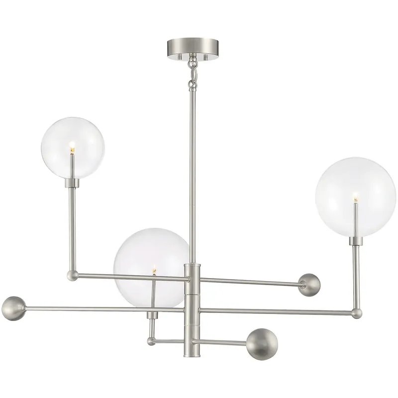 Modern LED 46 inch Brushed Nickel Chandelier Ceiling Light