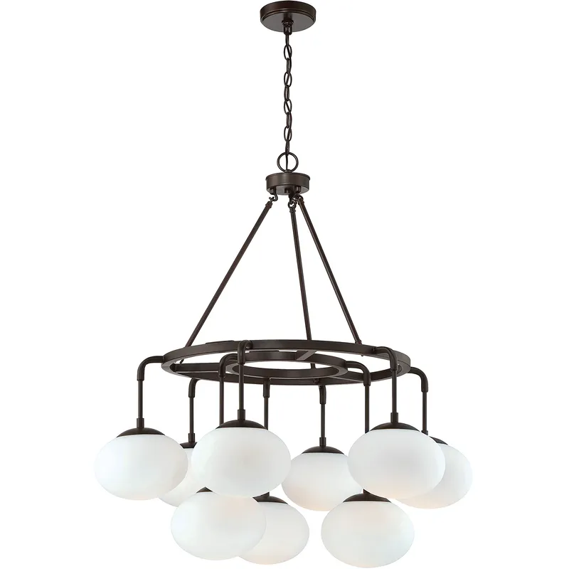 Modern 9 Light 34 inch Oil Rubbed Bronze Chandelier Ceiling Light