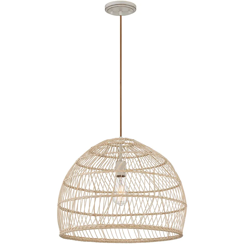 Bohemian 1 Light 20 inch Natural Rattan Pendant Ceiling Light