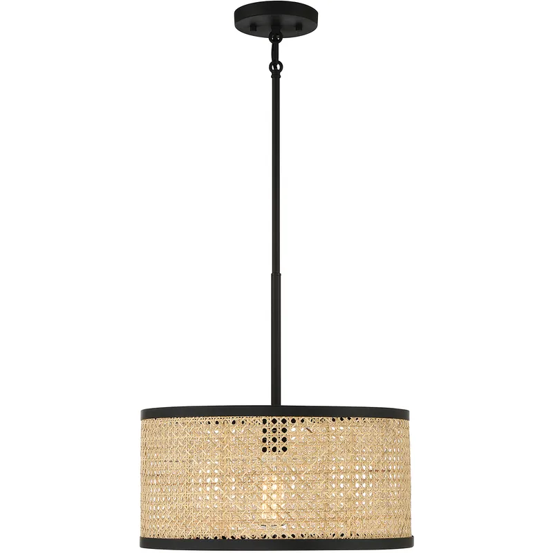 Mid-Century Modern 1 Light 16 inch Matte Black Pendant Ceiling Light