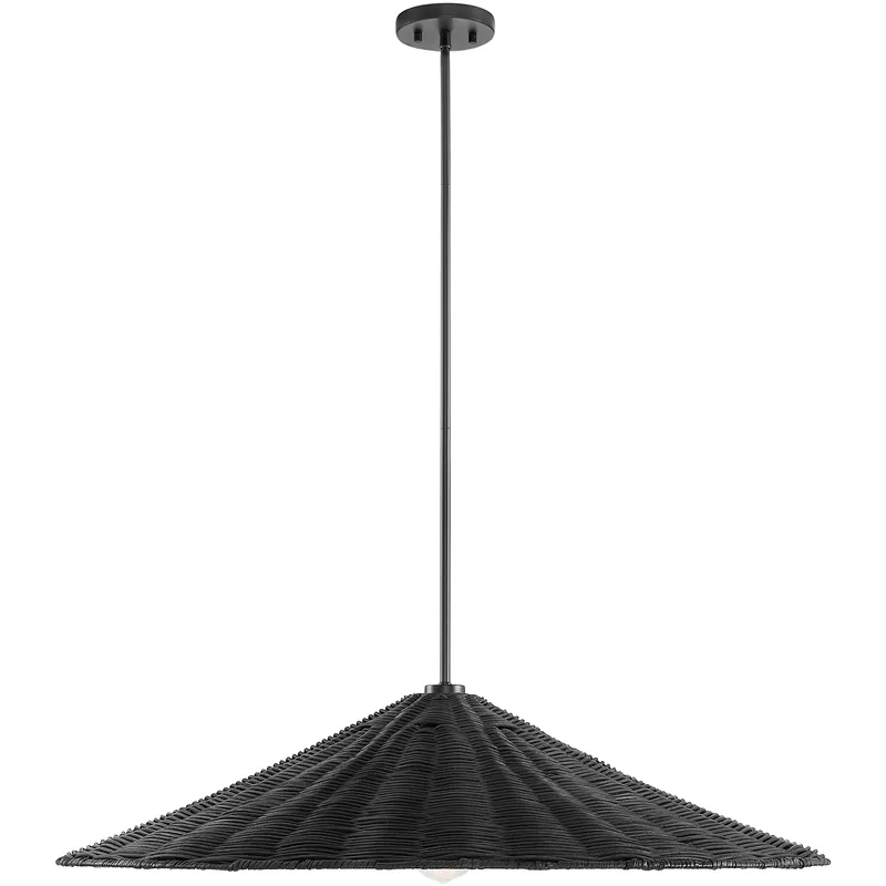 Contemporary 4 Light 15.25 inch Matte Black with Polished Nickel Pendant Ceiling Light