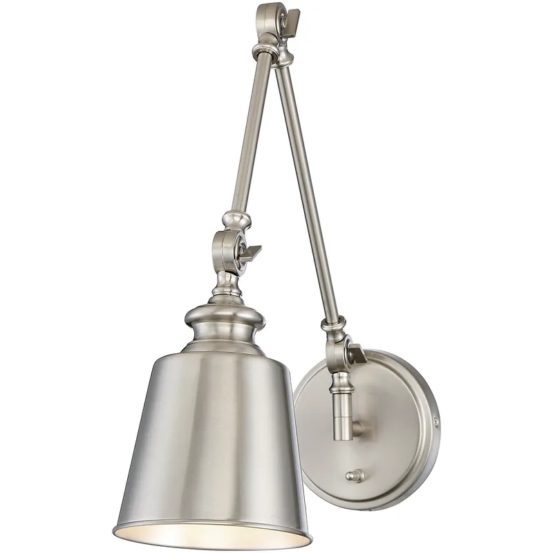 Farmhouse 12 inch 60.00 watt Brushed Nickel Adjustable Wall Sconce Wall Light