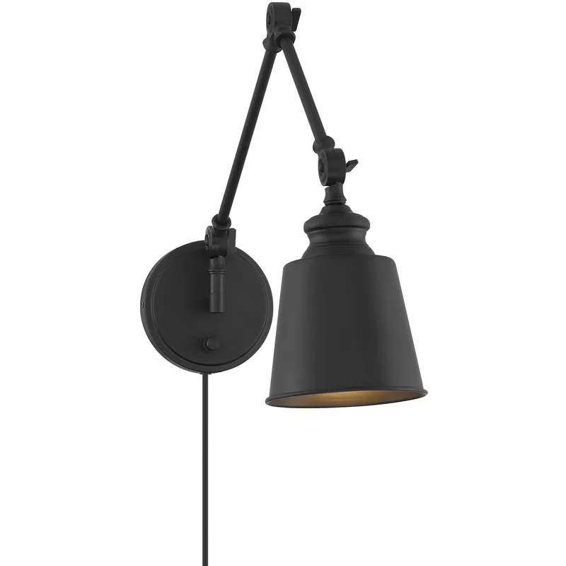 Farmhouse 60.00 watt Matte Black Adjustable Wall Sconce Wall Light