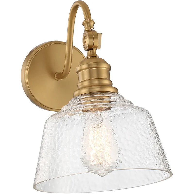 Vintage 1 Light 9 inch Natural Brass Wall Sconce Wall Light