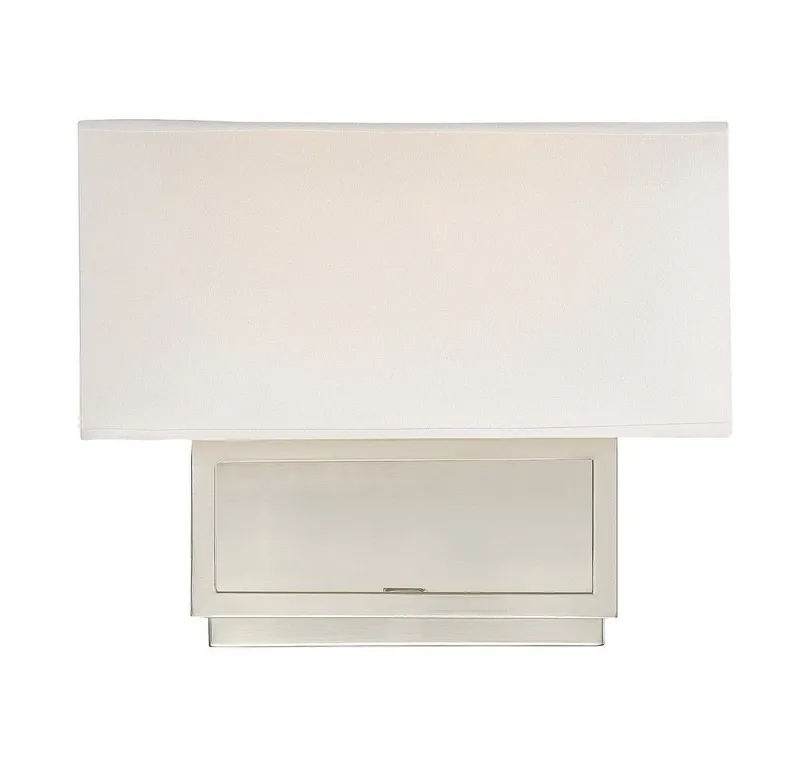 Contemporary 2 Light 12 inch Brushed Nickel Wall Sconce Wall Light