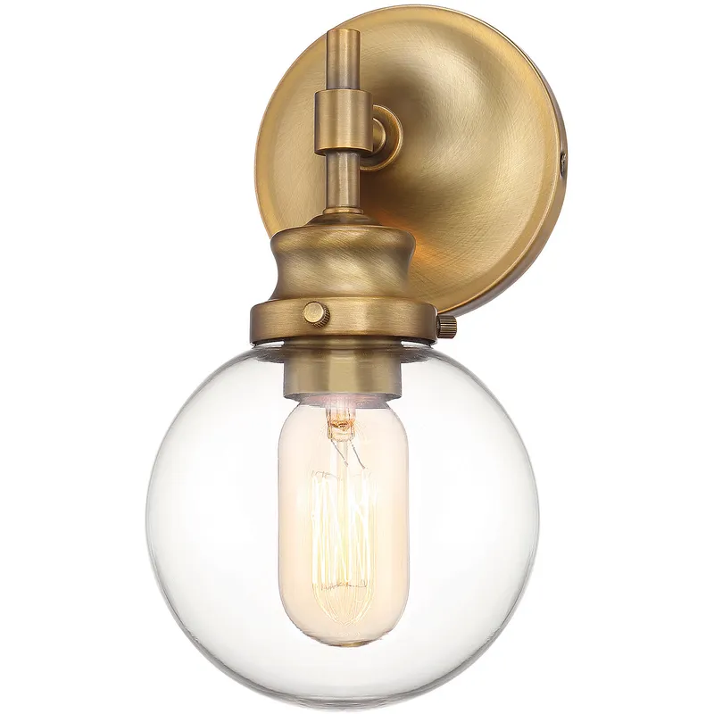 Industrial 1 Light 5.13 inch Natural Brass Wall Sconce Wall Light
