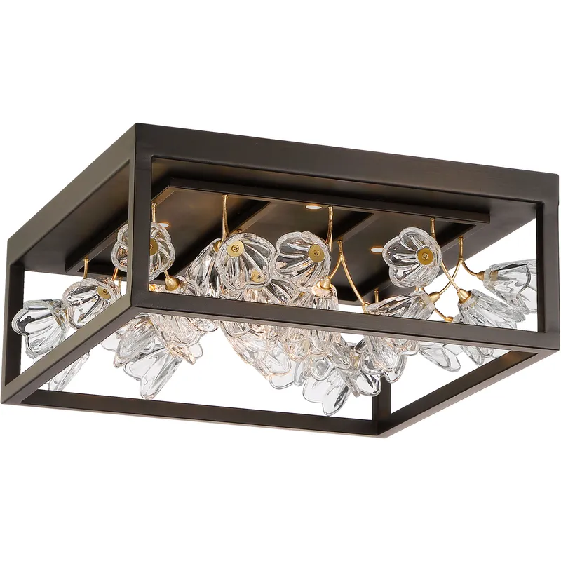 Maison Des Fleurs LED 19 inch Regal Bronze with Empire Gold Flush Mount Ceiling Light