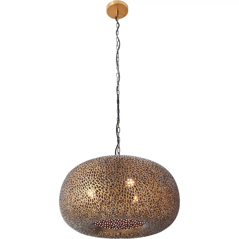 Moradabad 3 Light 24 inch Brass Antique Pendant Ceiling Light