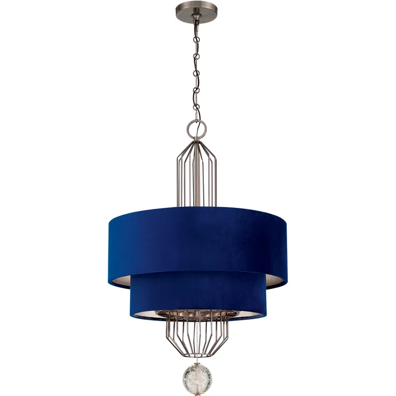 Geo-Gem 3 Light 20 inch Brass Antique Pendant Ceiling Light