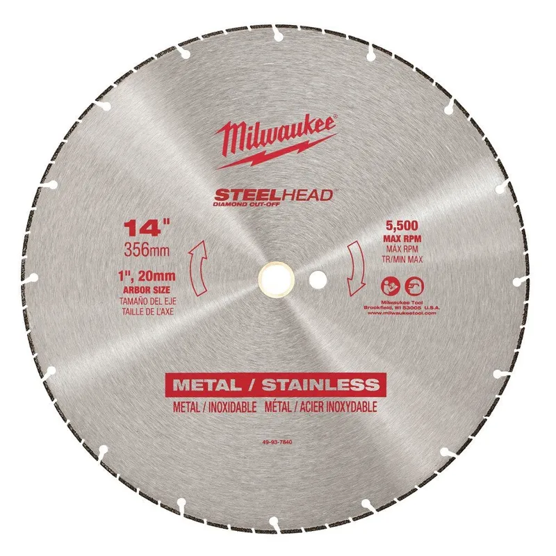 Milwaukee 14" Steelhead Diamond Cut Off Blade