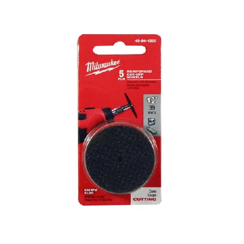 Milwaukee 1-1/2" Reinforced Cut-Off Wheel, 5 Pack