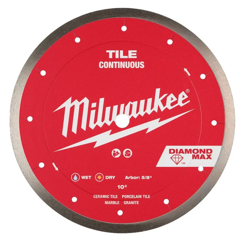 Milwaukee 10" DIAMOND MAX Continuous, Tile Diamond Blade