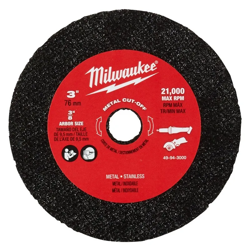 Milwaukee 3" Metal Cut Off Wheel 3 Pack