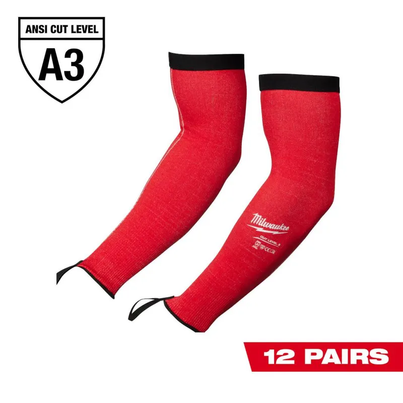Milwaukee 18" Cut Level 3 Protective Sleeves - 12PK