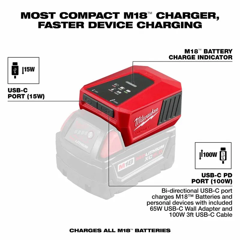 Milwaukee M18 TOP-OFF Charger & Power Supply