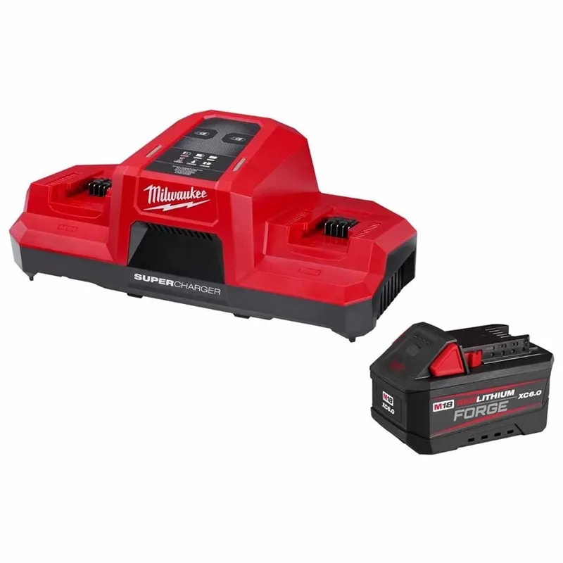 Milwaukee M18 18V Lithium-Ion High Output Starter Kit with FORGE 6.0Ah Battery and Rapid Charger