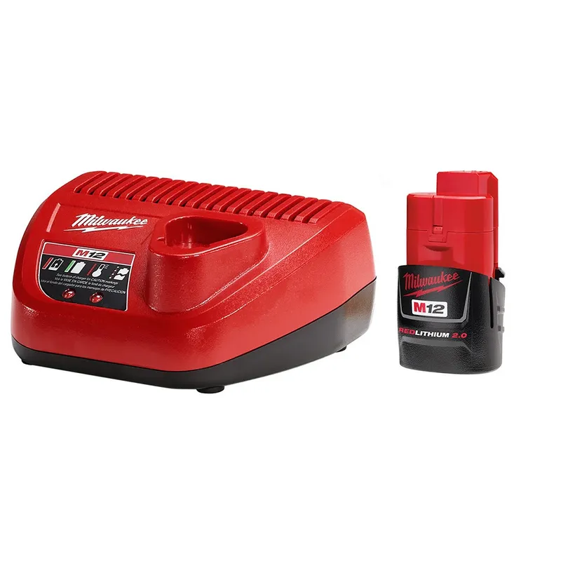 Milwaukee M12 Li-Ion 2.0 Battery and Charger Starter Kit