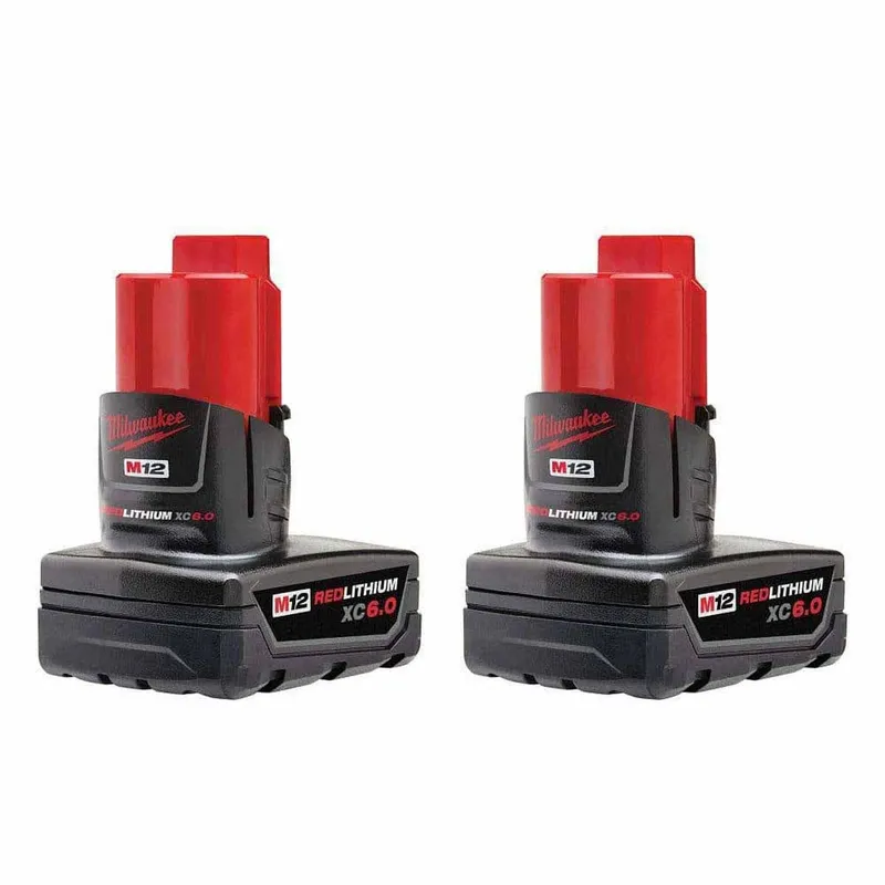 Milwaukee M12 12V REDLITHIUM XC6.0 Extended Capacity Battery Pack (2 Pack)