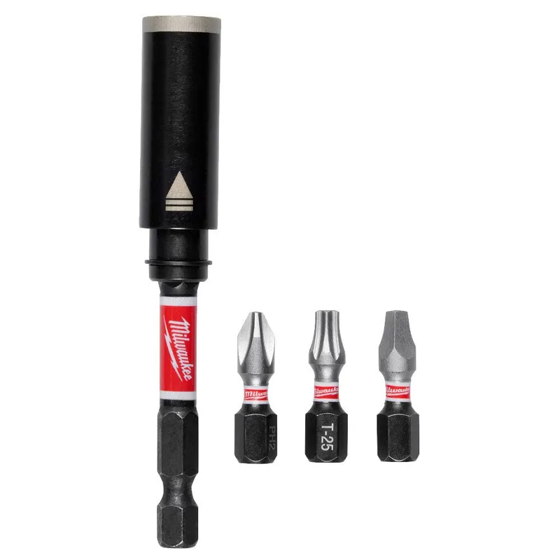 Milwaukee SHOCKWAVE Impact Duty 3in. Screw-Holding Bit Holder & Insert Bit Set (4Pc)