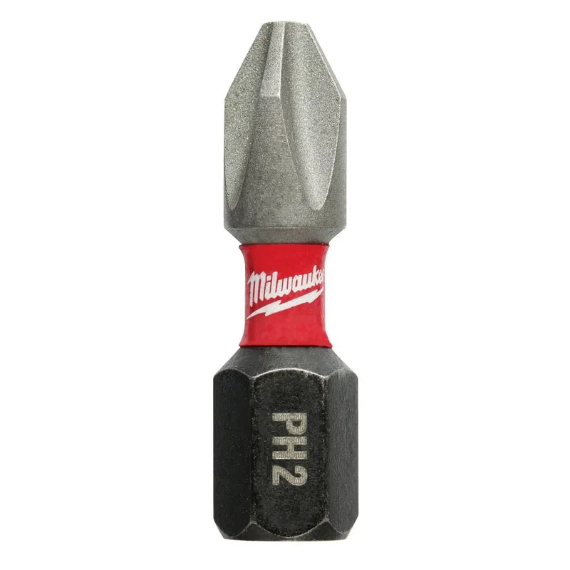 Milwaukee #2 Phillips Shockwave 1" Insert Bit, 15 Pack