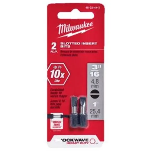 Milwaukee SL 3/16” 1” Insert Bit 2PK