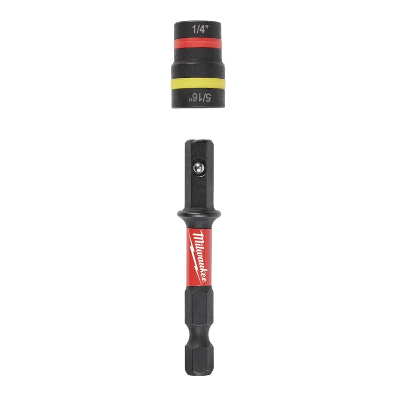 Milwaukee SHOCKWAVE Impact Duty 1/4" and 5/16" x 2-1/4" QUIK-CLEAR 2-in-1 Magnetic Nut Driver BULK