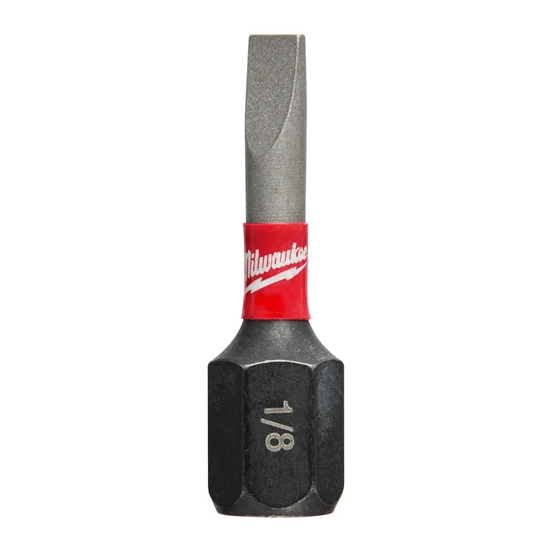 Milwaukee Shockwave Insert Bit Slotted 1/8"" - Bulk (25)