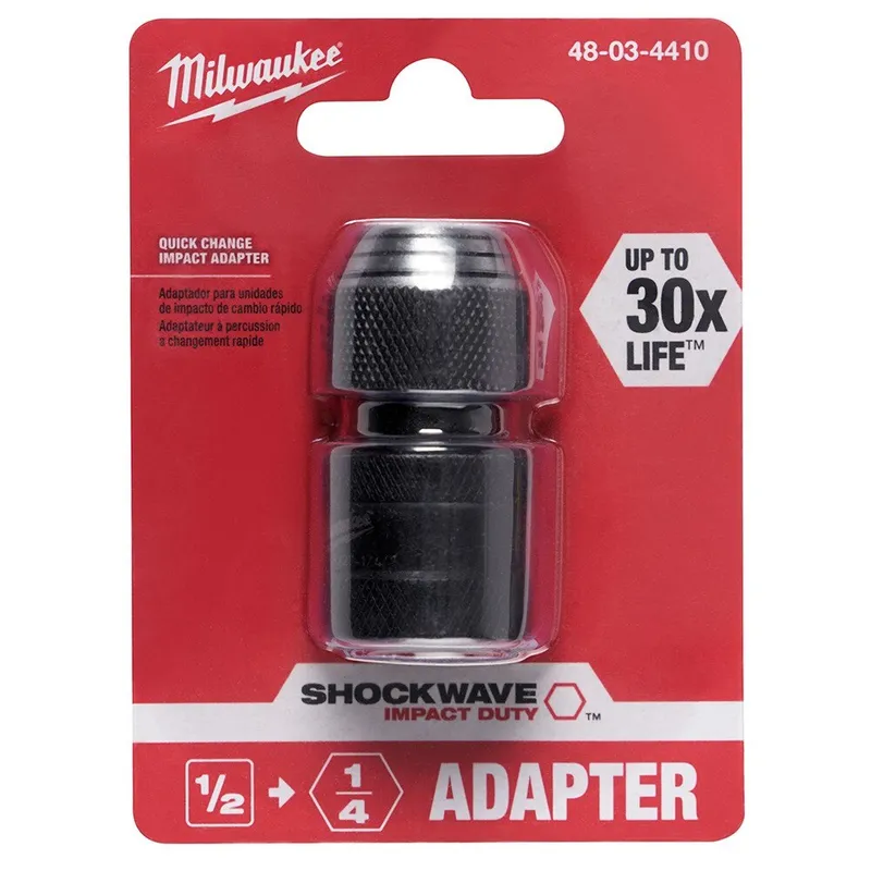 Milwaukee SHOCKWAVE 1/2 SQ TO 1/4 Hex Impact Adapter