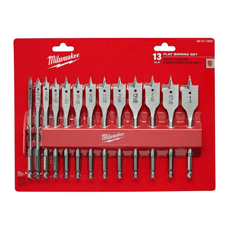 Milwaukee 13 Piece Flat Boring Bit Set