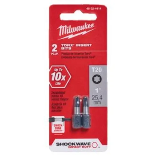 Milwaukee T20 1” Insert Bit 2PK