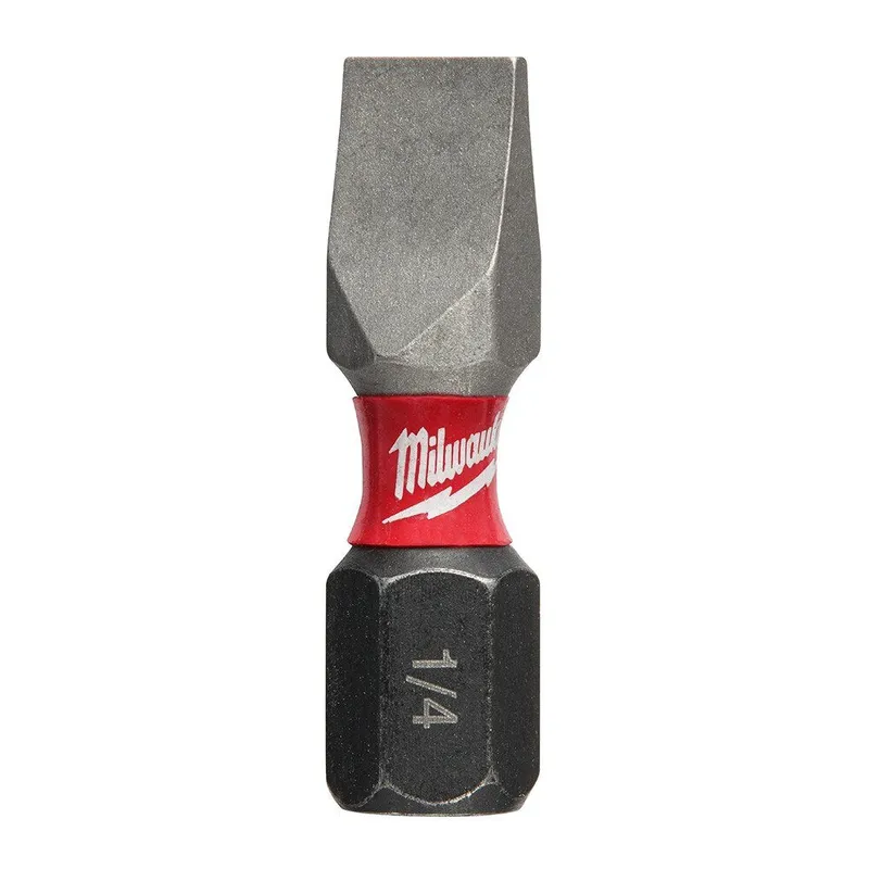 Milwaukee SHOCKWAVE Impact Slotted 1/4 in. Insert Bits (25 Pack)