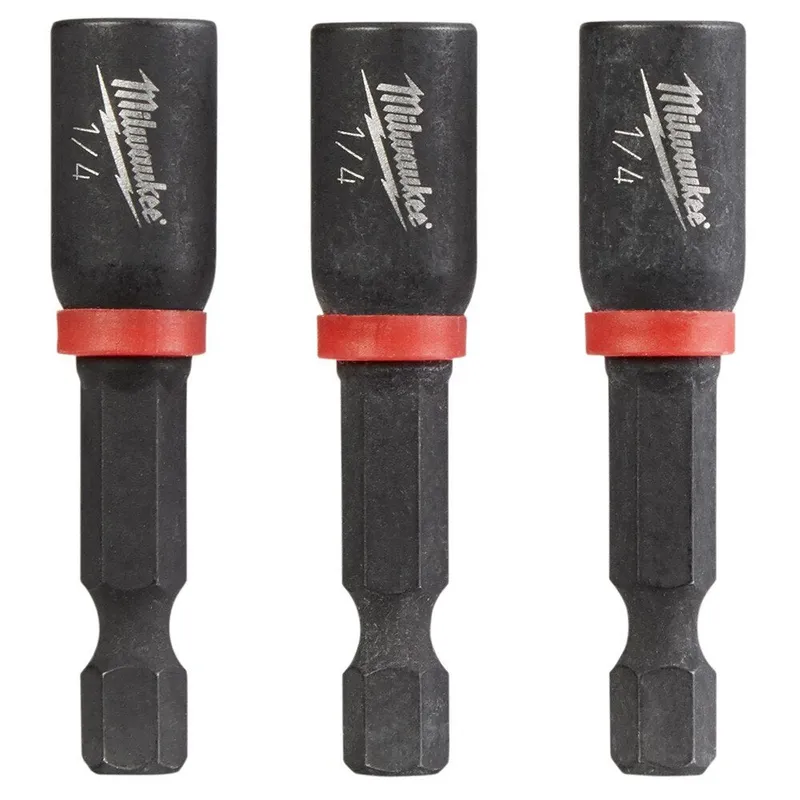 Milwaukee SHOCKWAVE 1/4 X 1-7/8 Impact Magnetic Nut Driver 3PK