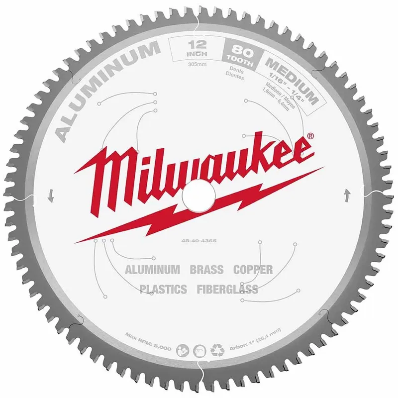 Milwaukee 12" 80T ALUMINUM CSB, 1"